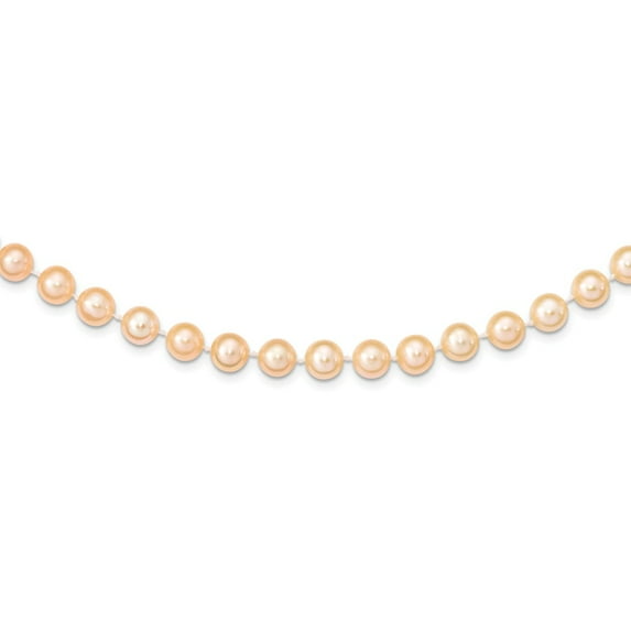 14K Yellow Gold necklace Pearl Freshwater Near Round Pink 18 in 8.5 mm 9