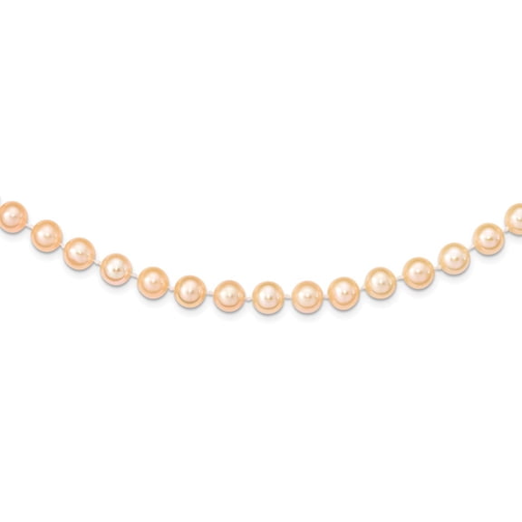 14K Yellow Gold necklace Pearl Freshwater Near Round Pink 18 in 8.5 mm 9