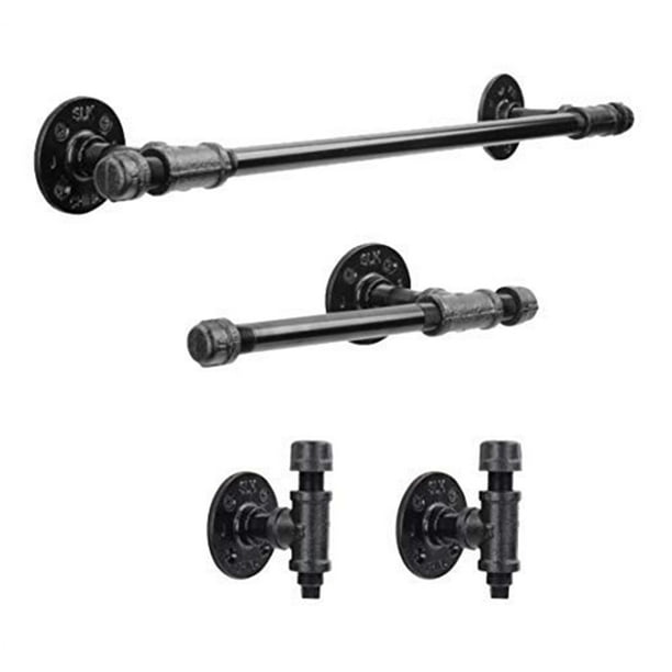 Industrial Pipe Bathroom Hardware Fixture Set by Pipe Decor 4 Piece Kit