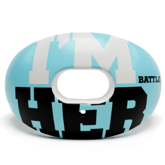 Battle Sports "I'M HER" Oxygen Lip Protector Mouthguard, Light Blue