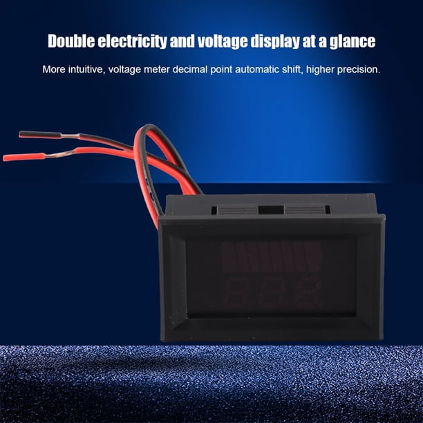 Voltaje DC Digital Electromobile Medidor De Voltaje Pantalla Indicador De Batería De Litio Voltímetro 12V-72V Rojo