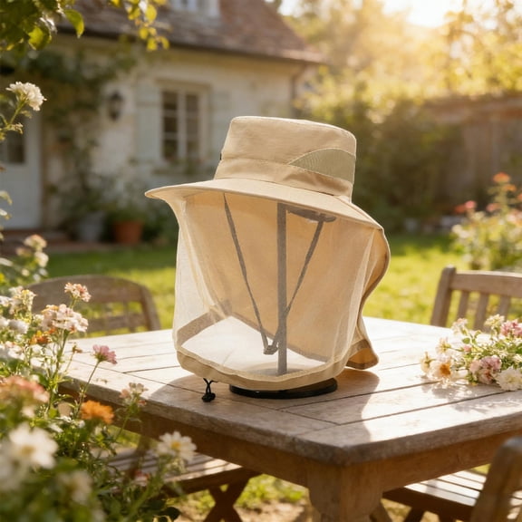 Mesh Sun Hat with Mosquito Net, Breathable UPF 50  Fishing Cap & Hiking Neck Flap Cover for Men and Women