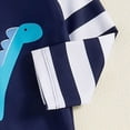 thumbnail image 5 of HCNTES Infant Baby Boys Swimsuit One Piece Long Sleeve Rash Guard Zipper Bathing Suit Swimwear with Sun Cap Beachwear(Navy,3-6 M), 5 of 5