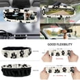 thumbnail image 6 of Jeiento Paw Print Car Front Seat Cover Set of 12 Pack Steering Wheel Cover Seat Belt Pads Armrest Cover Garbage Bin Air Vent Pocket Rearview Mirror Cover Coasters Keychain Fit for Most Vehicles, 6 of 9