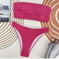 thumbnail image 6 of VSSSJ Womens Bandeau Two Piece Bikini Swimsuits Strapless Top with High Cut Bottom Bathing Suits Sexy Solid Color Push-Up Tie Back Swimwear, 6 of 8