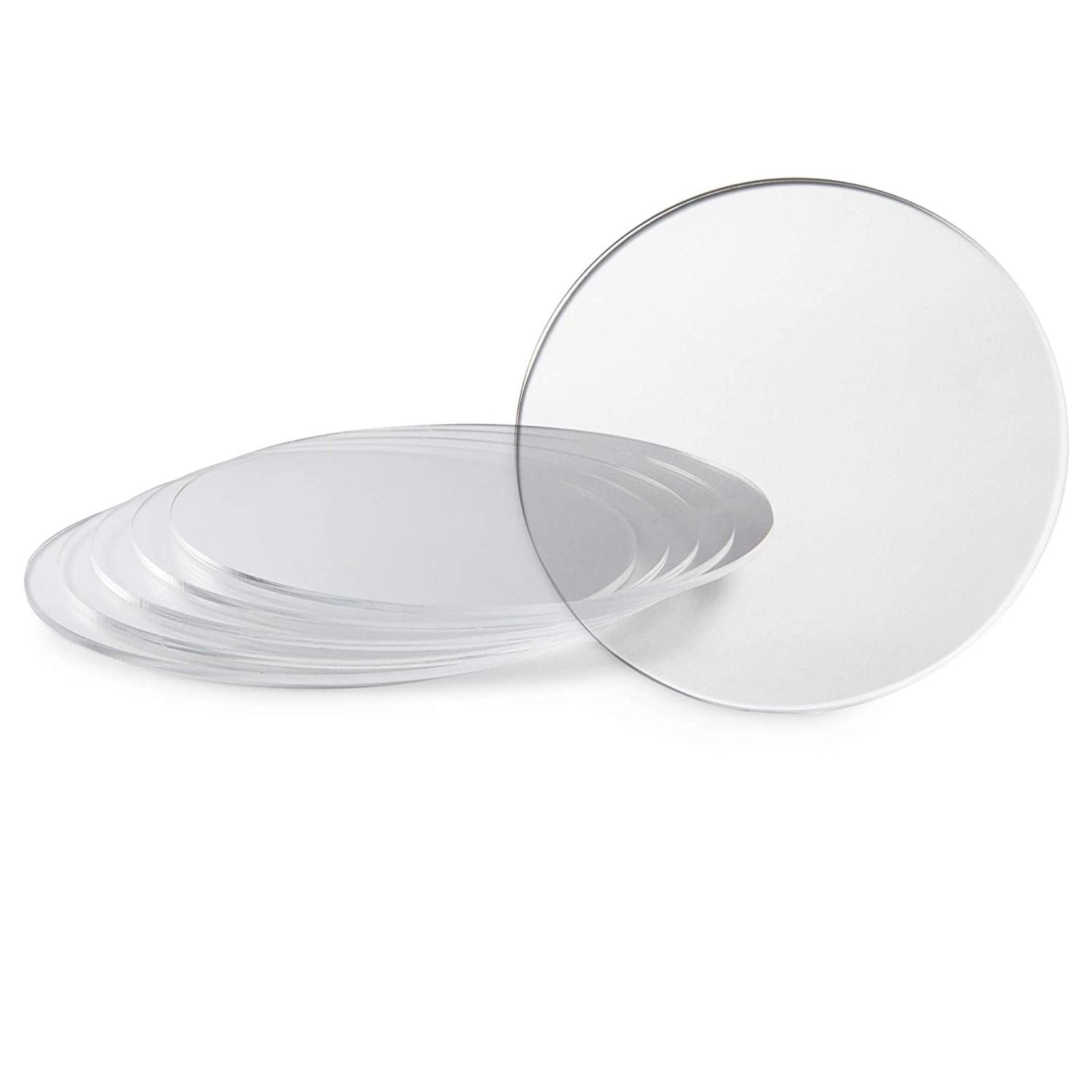 5 Pack Clear Acrylic Circle Blanks Plastic Discs, 6 inch Round