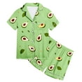 thumbnail image 4 of Kid Silk Pajamas Girls Avocado Button Down Tops Set Toddler Girl Sleepwear Pajamas Boys Size 8-9 Years, 4 of 4