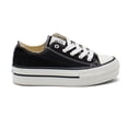 thumbnail image 3 of Victoria Girls Tribu Canvas Platform Trainers, Black,1 M US, 3 of 7