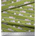 thumbnail image 2 of Soimoi Green Heavy Satin Fabric Accessories Women Decor Fabric Printed Yard 54 Inch Wide, 2 of 3