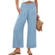 thumbnail image 1 of Pantalones Palazzo ANRABESS para mujer, pierna ancha, cintura alta, azul cielo, 1 of 6