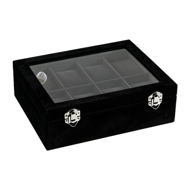 Estuche de viaje para relojes, organizador de joyas, soporte para pulseras, multifuncional, resistente, para hombres y mujeres, ideal para el Día de Negro