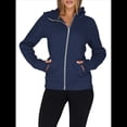 thumbnail image 3 of Sudaderas con Capucha y Cremallera para Mujer, Chaquetas de Forro , Sudaderas de Gran Tamaño, Conjuntos de Moda de Otoño, Suéteres, Ropa de Invierno. Azul Marino M, 3 of 9