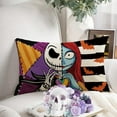 thumbnail image 7 of Halloween Jack Lumbar Decorative Throw Pillow Cover 12 x 20, Rectangular Sally Bat Outdoor Home Decor, Patch Stripes Funny Holiday Couch Cushion Case, 7 of 7