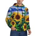 thumbnail image 2 of Balery Landscape With Sunflowers Pattern Mens Hoodie Kangaroo Pocket Hoodie Pullover Hooded Sweatshirt Ideal for Daily Wear Travel and Home-Medium, 2 of 7