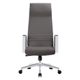 thumbnail image 6 of LeisureMod Aleen Modern High-Back Office Chair in Upholstered Leather and Iron Frame with Swivel and Tilt (Grey), 6 of 8