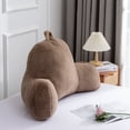 thumbnail image 2 of NTBED Reading Pillow Faux Fur Bed Wedge Standard Bedrest Backrest with Arms Back Support Khaki, 2 of 9