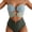 Green Color Block, variant on SOMER Women's One Piece Swimsuit Tummy Control Bathing Suits Cutout High Waisted Wrap Tie Back 1 Piece Swimwear