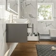 thumbnail image 6 of Totti Wave 72" Gray Modern Double Sink Bathroom Vanity w/ Super White Man-Made Stone Top & Sinks, 6 of 6