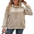 thumbnail image 1 of Sweat-shirt à Manches Longues Col Roulé Solide Pull à Capuche, 1 of 6