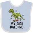 thumbnail image 3 of Inktastic My Gigi Loves Me Grandson Dinosaur Boys Baby Bib, 3 of 4