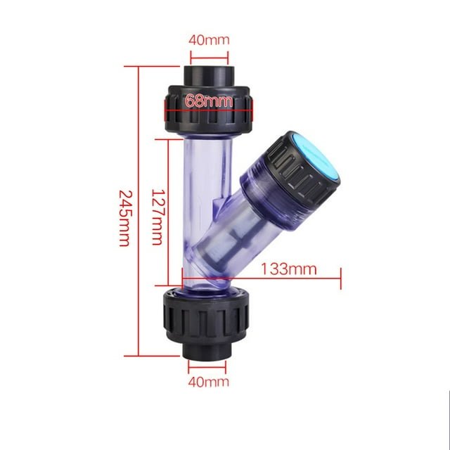 Bgsha I.D 20~63mm Transparent PVC Y-Type Filter Aquarium Fish Tank Irrigation Filters