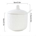 thumbnail image 3 of Nordic Sugar Bowl With Lid, Colorful Embossed Lattice Storage Jar, Solid Color Porcelain Sugar Pot, Salt Pot, For Coffee Bar, Restaurant-white-9x8x11.5cm, 3 of 8