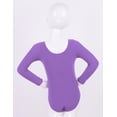 thumbnail image 4 of Nyeemya Ballet Leotards for Kids Girls Long Sleeve Gymnastics Dance Tops One Piece Bodysuit Dancewear Lavender 8, 4 of 7