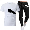thumbnail image 3 of 2022 Verano Nuevo Camiseta De Hombre + Pantalones Traje De Deportes Marca Logo Impresión Casual Moda Algodón Ropa De Manga Cortapangjing, 3 of 4