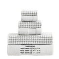 thumbnail image 5 of Porto 6 Piece Dual Tone Towel Set with Jacquard Grid Pattern The Urban Port, White, 5 of 6