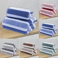 thumbnail image 4 of Ngheia Striped Blanket Blue C, "Coral Fleece Striped Three Color Wide Strip Towel Towel Set" Thickened Soft Absorbent and Quick Drying Home Bathroom Couple Model, Towel 35*75+Bath Towel 70*140, 4 of 4
