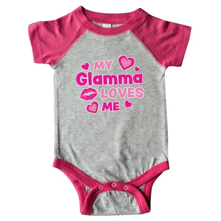 

Inktastic Valentine s Day My Glamma Loves Me Hearts and Lips Gift Baby Boy or Baby Girl Bodysuit