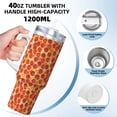 thumbnail image 3 of Cauagu Pizza Print Stainless Steel Vacuum Insulated Tumbler,40oz Water Bottle with Handle & Flip Straw Reusable Travel Coffee Mug for Women & Men, 3 of 8