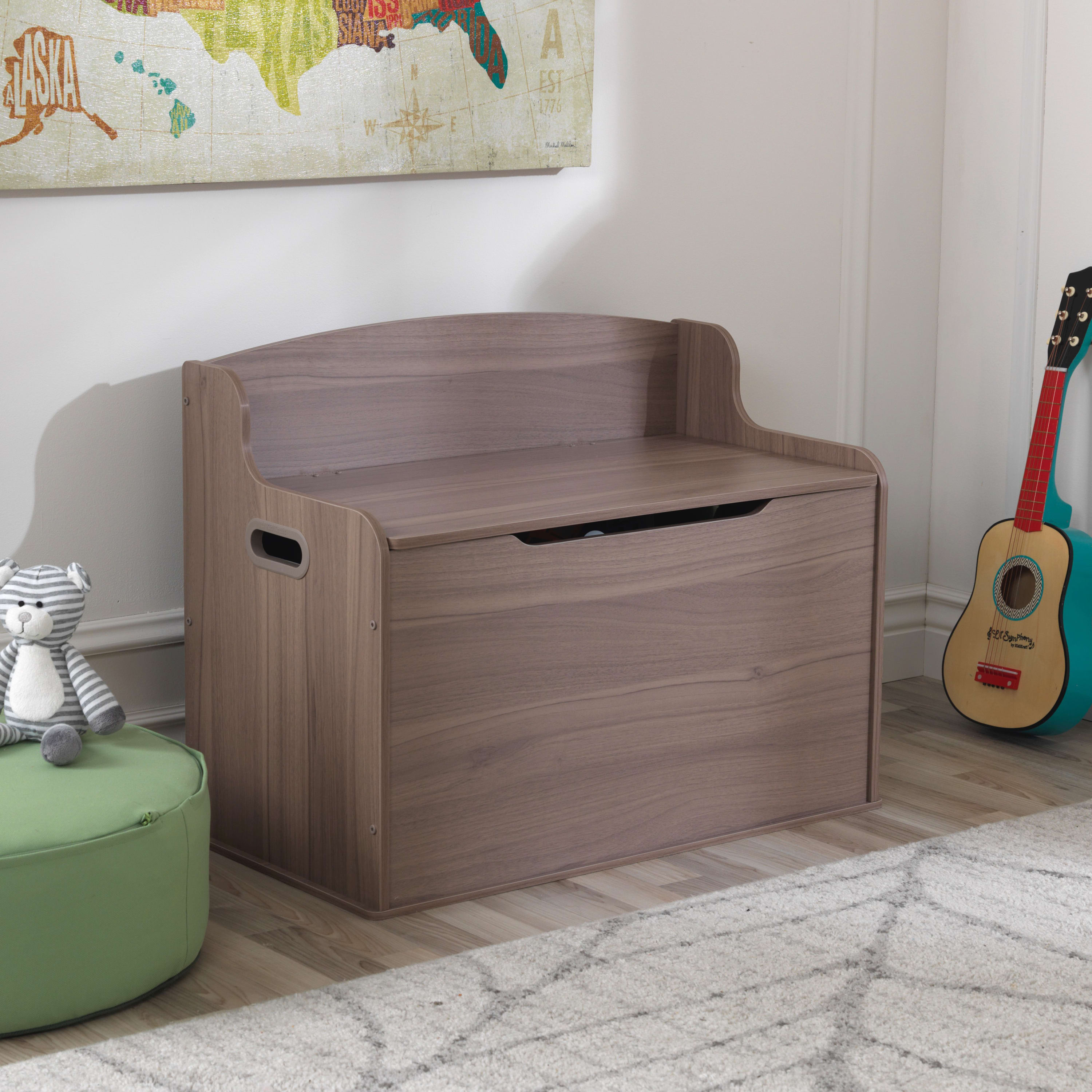KidKraft Wooden Fill with Fun Toy Box with Safety Hinges, Gray Ash - image 4 of 8