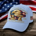 thumbnail image 5 of 250th Anniversary Eagle Cap, Retro Patriotic U.S. Baseball Hat with Bold Eagle Print, Adjustable Vintage Washed Style, Celebrate Americas 1776 - 2026 History, Azure, 5 of 8