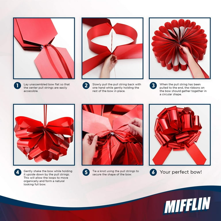 MIFFLIN Big Car Bow (Shiny Red, 18 inch, 1 Pack), Gift Bow, Giant Bow for  Car