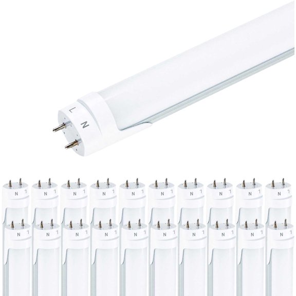 Viribright 18-Watt Ballast Bypass T8 4-Foot 2350 Lumens Clear LED Tube Light Bulb, 4000K Cool White (20-Pack)