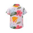 thumbnail image 2 of Raenseen Kids Boys Summer Hawaiian Shirts Floral Print Short Sleeve Button Shirts Tropical Luau Shirts Blouse Tops Type B 7-8, 2 of 7
