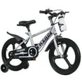 thumbnail image 3 of Holaki 16 inch Kids Bike with Training Wheels & Handbrake for Boys & Girls Ages 5-7, High Carbon Steel Frame Adjustable Seat Kids Bicycle with Kettle Stand & Night Glow for Birthday Gift, Gray, 3 of 10