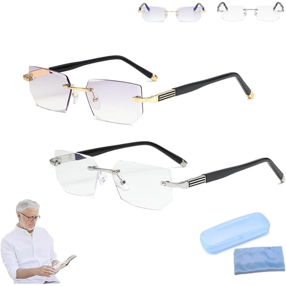 Mag Vision Glasses, Intelligent Zoom Anti Blue Light Presbyopia Glass, Multi-focus Reading Glasses for Men and Women