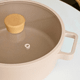 thumbnail image 3 of FIKA Kitchen Nonstick 1.58QT Low Stock Pot with Lid, Healthy Cooking Non Stick Casserole, Induction Compatible Cookware, Stew, Soup, Noodle, Ramen, Made in Korea ( 8.7" / 22cm), 3 of 8