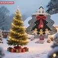 thumbnail image 4 of Stylish Metal Christmas Tree Wind Spinner - Modern Layered Design with Red Bow Perfect for Festive Yard & Garden Decor, 4 of 7