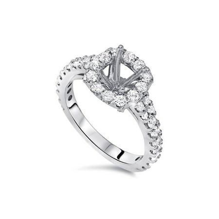 1ct Diamond Ring Cushion Halo Setting 14K White Gold Semi (Best Selling Diamond Rings)