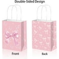 thumbnail image 4 of 12 Pack Pink Bow Bags, Pink Bow Gift Bags with Handles, Coquette Pink Bow Goodie Bags Pink Bow Party Favor Bags, Pink Bow Paper Treat Candy Snack Bags for Girls Birthday Baby Shower Wedding, 4 of 7