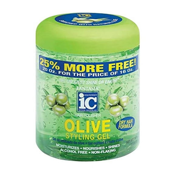 Fantasia IC Hair Polisher Olive Styling Hair Gel, 20 Oz, 6 Pack