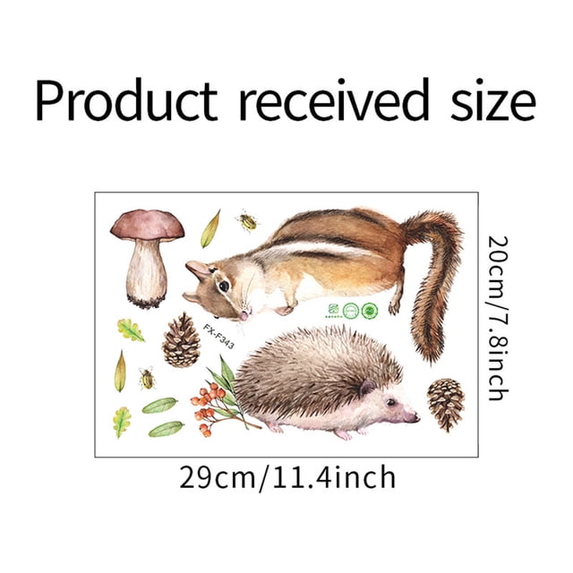 JJKBVCLO Squirrel Encounters Hedgehog Playing Bedroom Living Room Porch Home Wall Decoration Wall Sticker