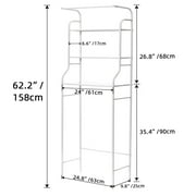 Over The Toilet Storage HONEIER 3 Tier Bathroom Shelf with Towels Hanging Rod, 62*24 inch Metal Bathroom Organizer Storage Rack, White