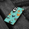 thumbnail image 4 of WIRESTER Shockproof Soft Rubber Cover Case for Samsung Galaxy S25 Edge 6.7 inch 2025, Barnyard Chicken Roosters Teal Background, 4 of 5