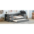 thumbnail image 6 of Twin Size Daybed with Storage Arms, Trundle and Charging Station, Gray, 6 of 13