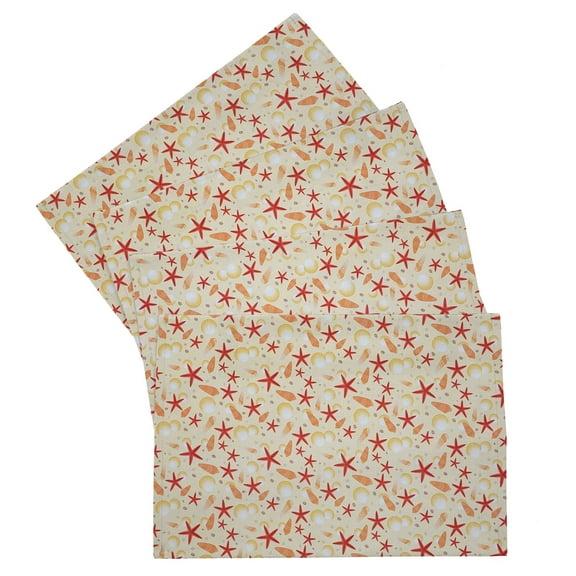 Beach Seaside Placemats by Penny's Needful Things (Rectangle - Set of 2) (Sandy Seashells)