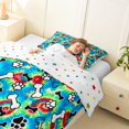 thumbnail image 3 of Homewish Dog Paw Prints Twin Comforter Sets,Retro Hippie Pet Bedding Set,Green Blue,Polkadot Reversible,2-Piece,1 Comforter and 1 Pillowcase, 3 of 7